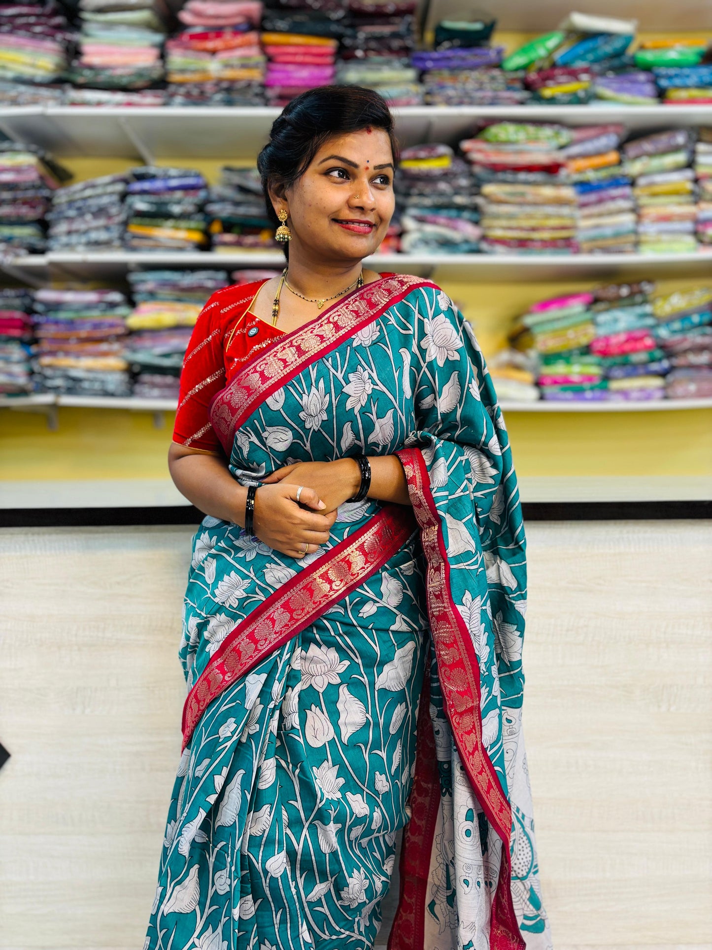 Maheswari silk with tulip designs