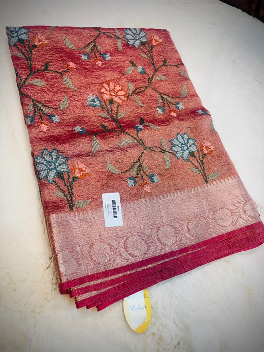 Premium tissue Meenakshi weaving Allover