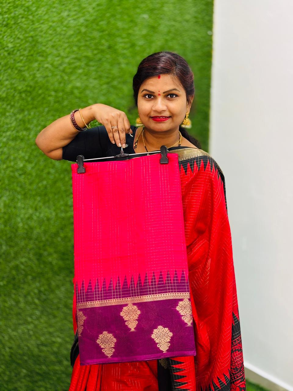 Semi Gadwal Pattern Soft Silk