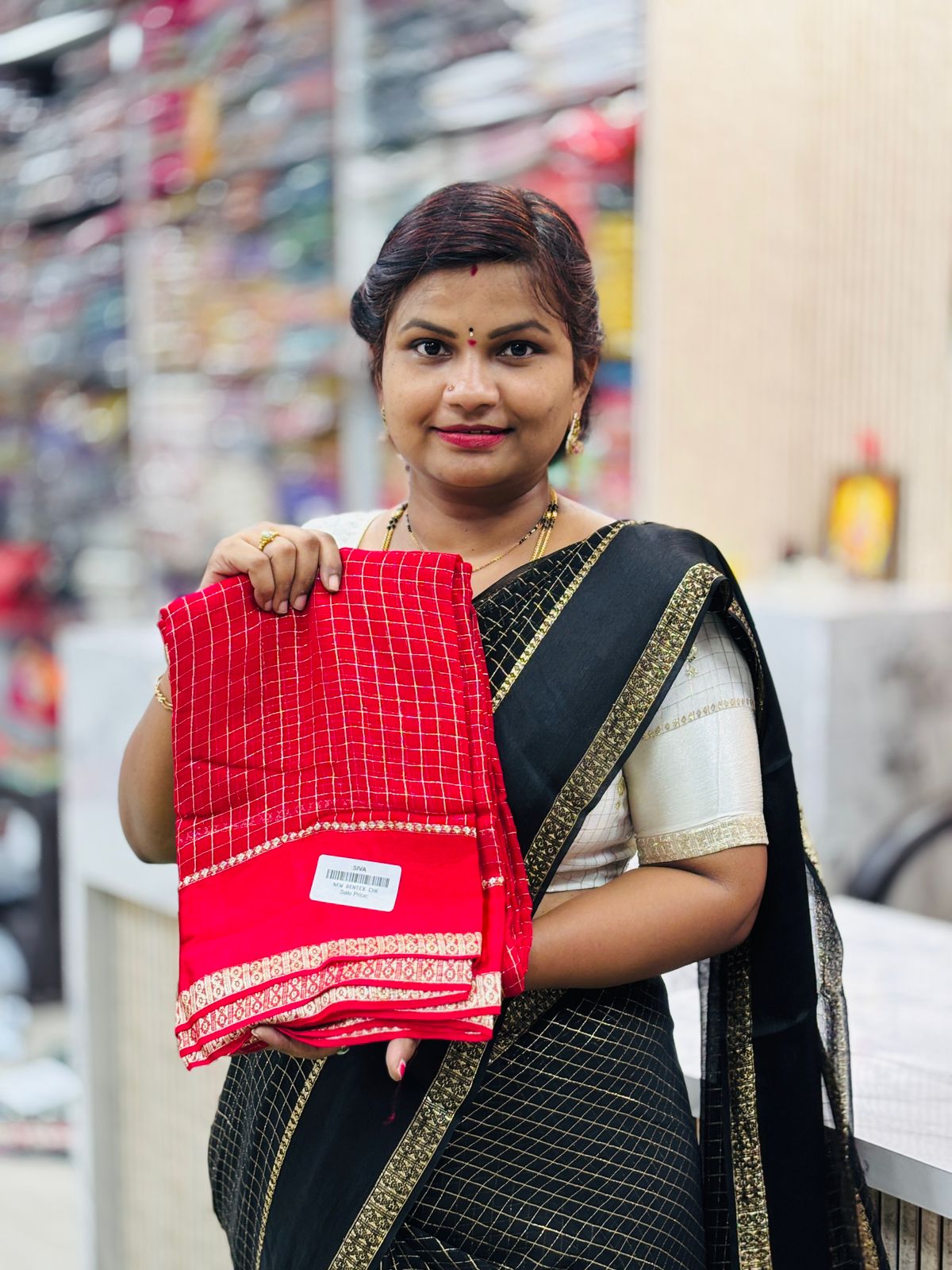 Premium viscous Georgette checks sarees