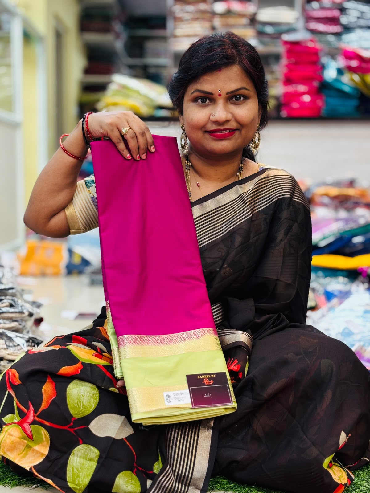 Semi Mysore crepe saree