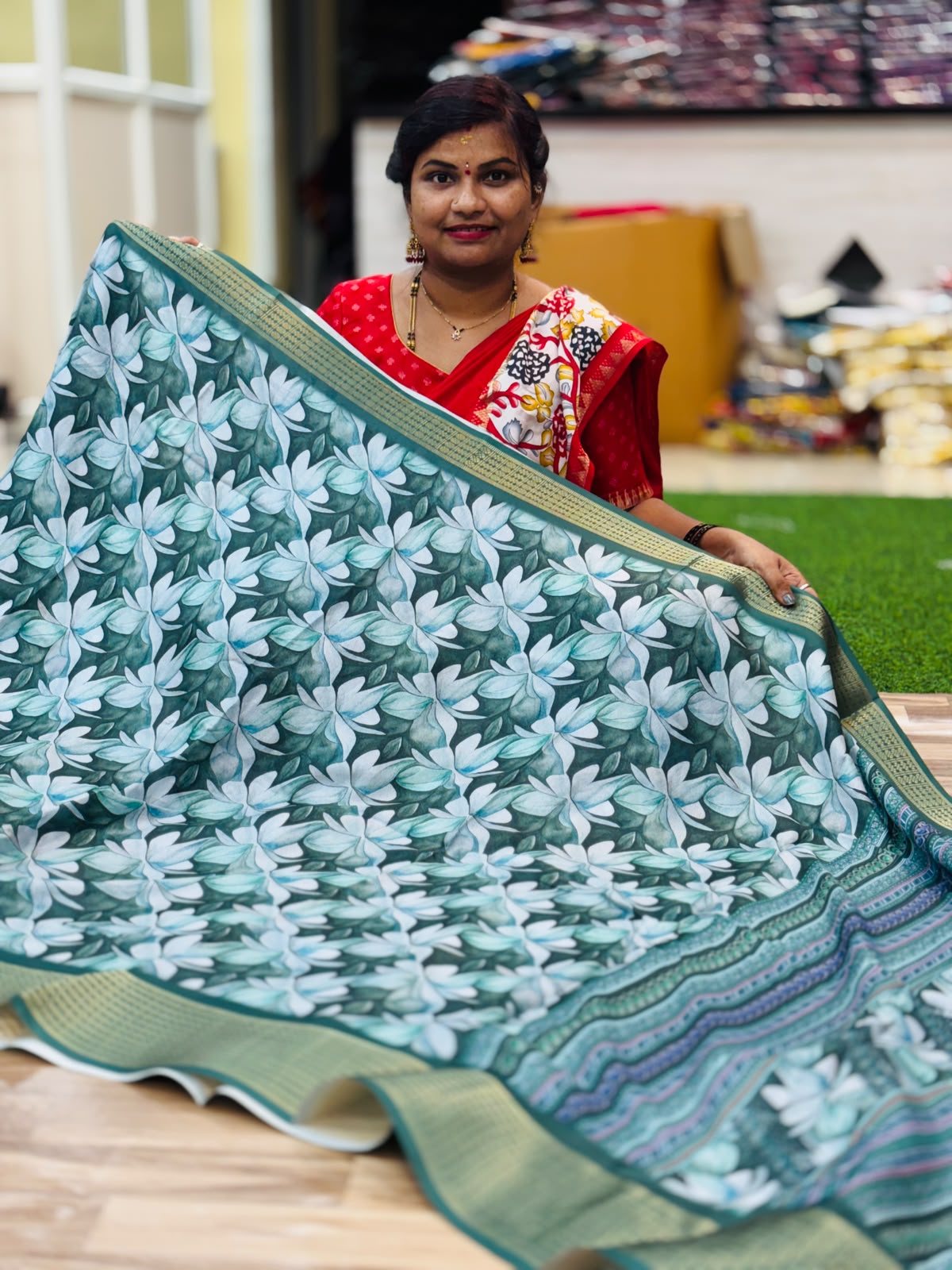 Digital crepe sarees