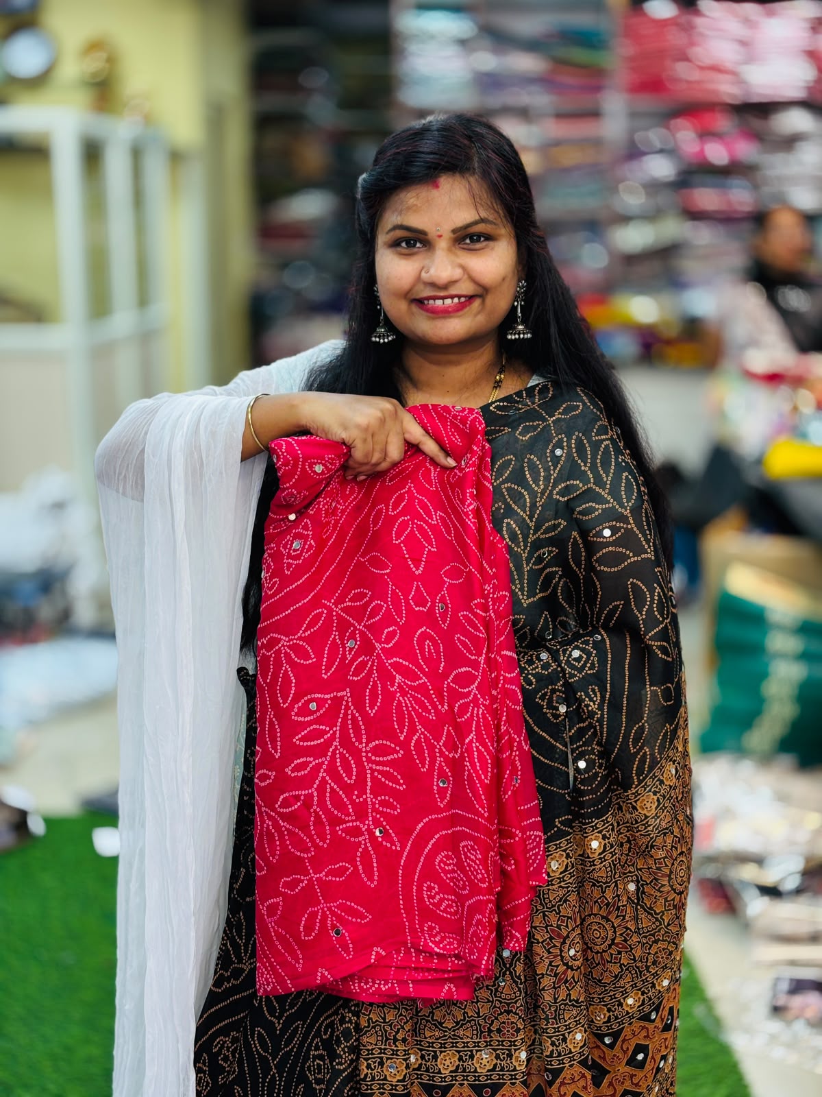 Azrak Chiffon Saree Pink