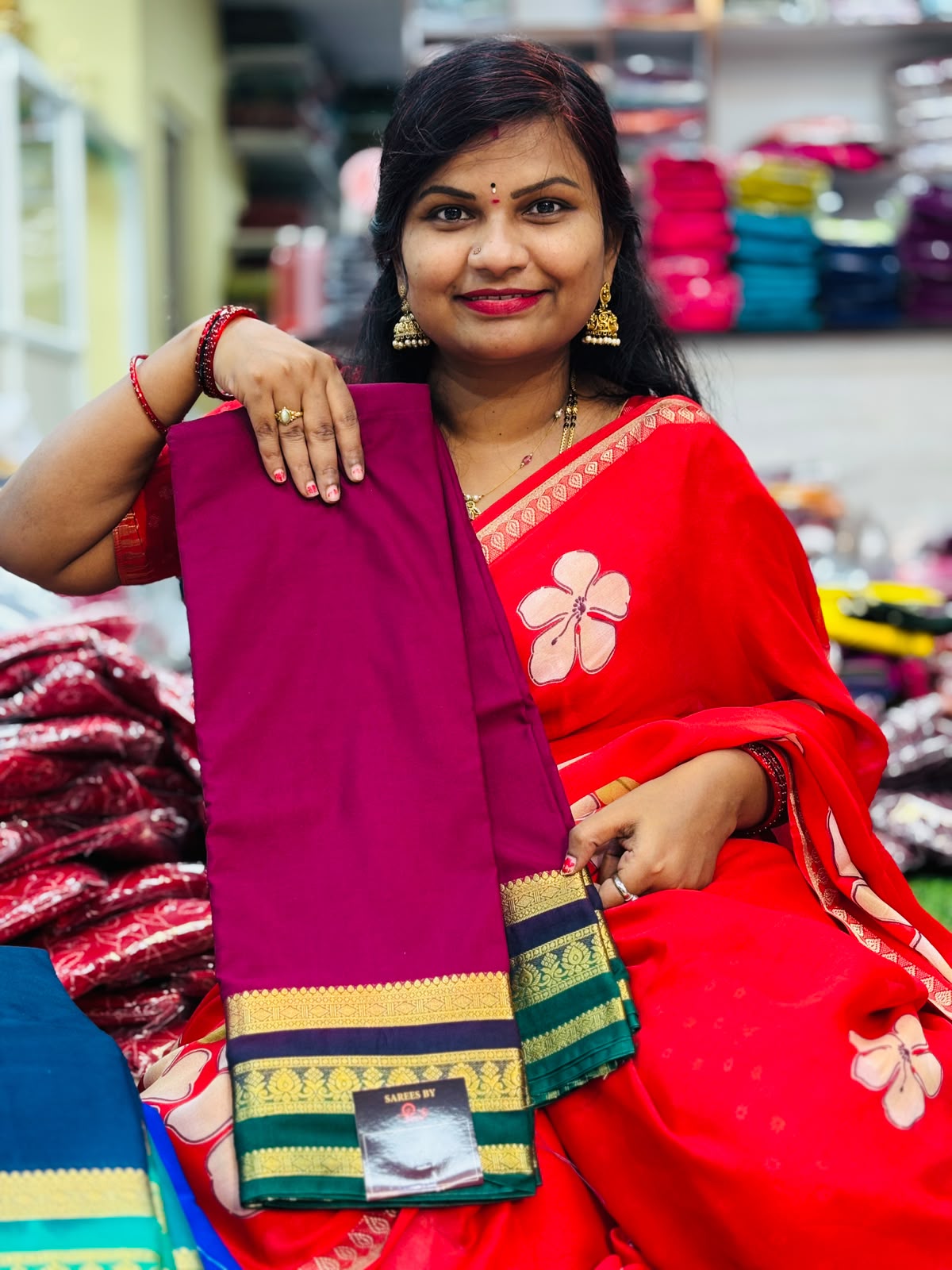 Semi Mysore crepe sarees