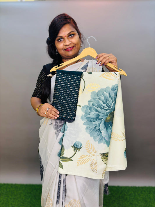 Designer Concept Floweral Digital Sarees