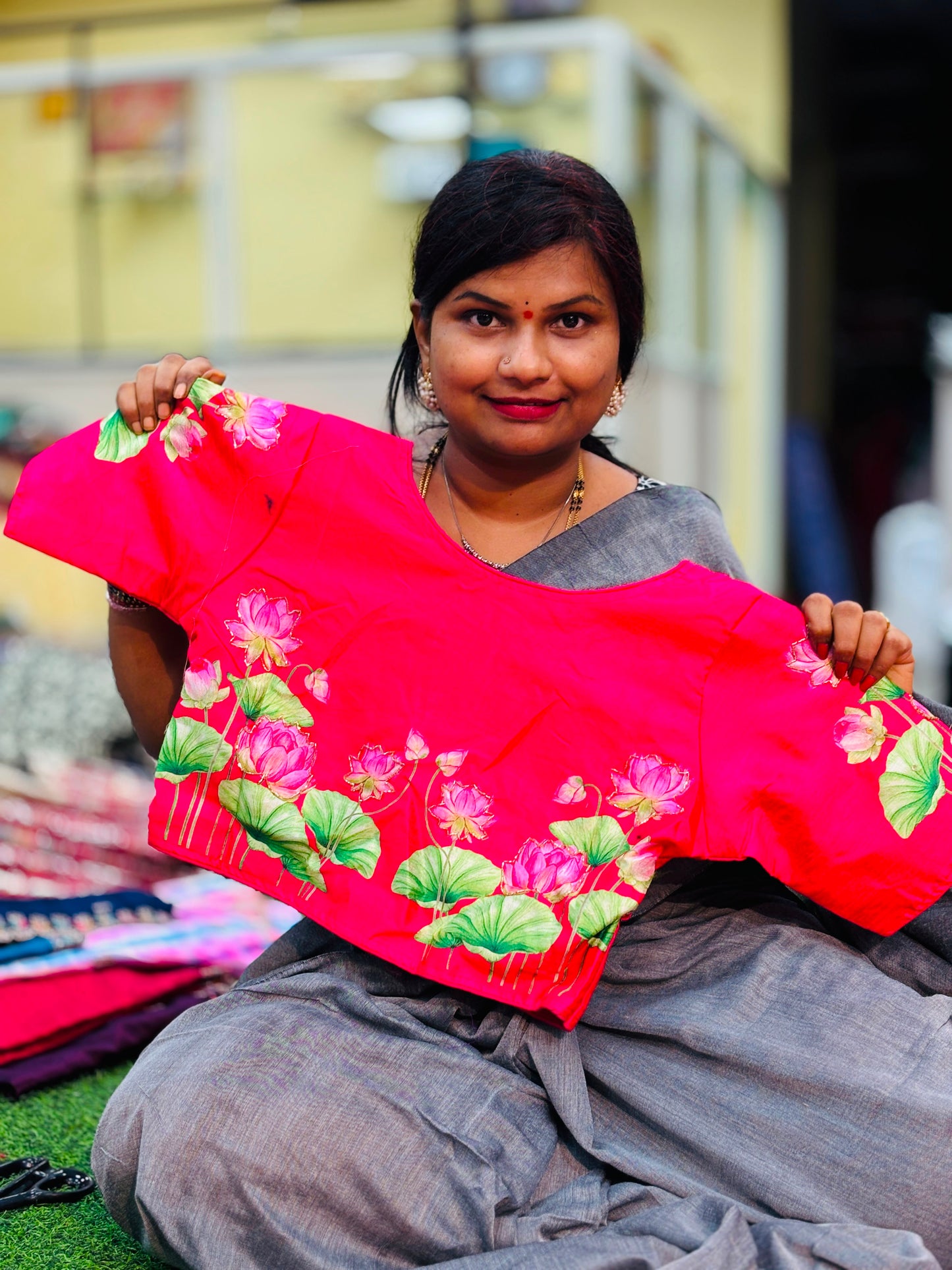 Raw Silk Zardosi Free size Blouse