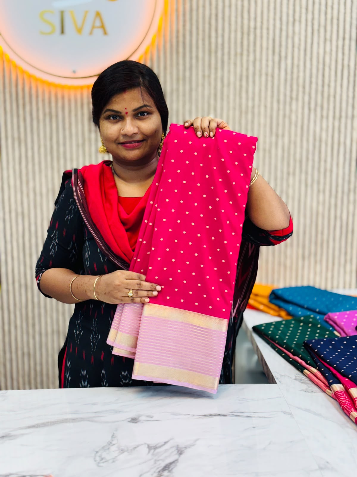 Semi Mysore Crepe Sarees