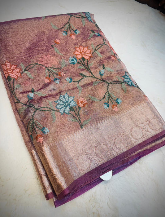 Premium tissue Meenakshi weaving Allover