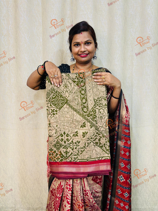 అజ్రాక్ ప్రింట్లతో కలంకారీ సిల్క్