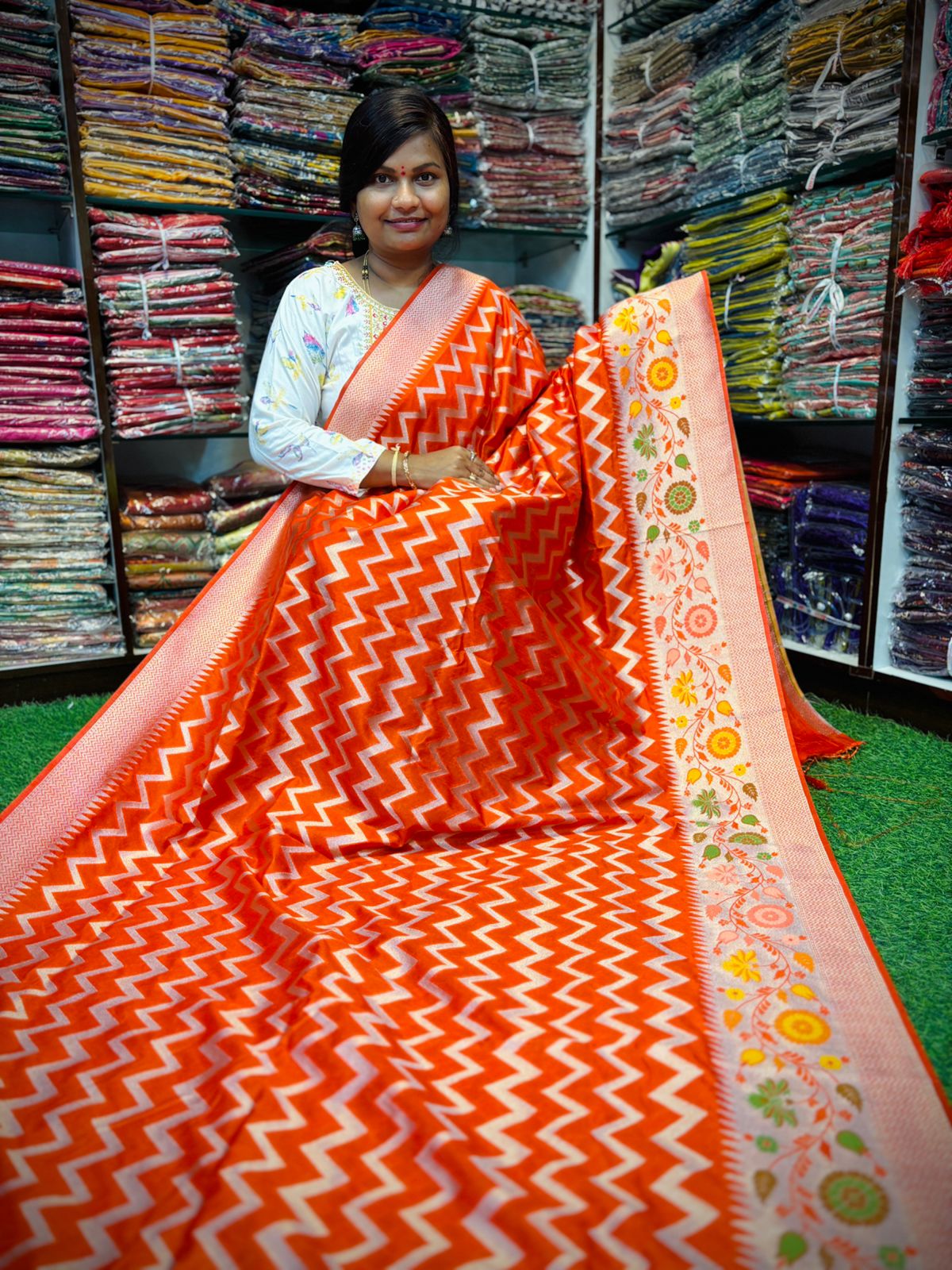 Banarasi pithani Meenakari Weavings