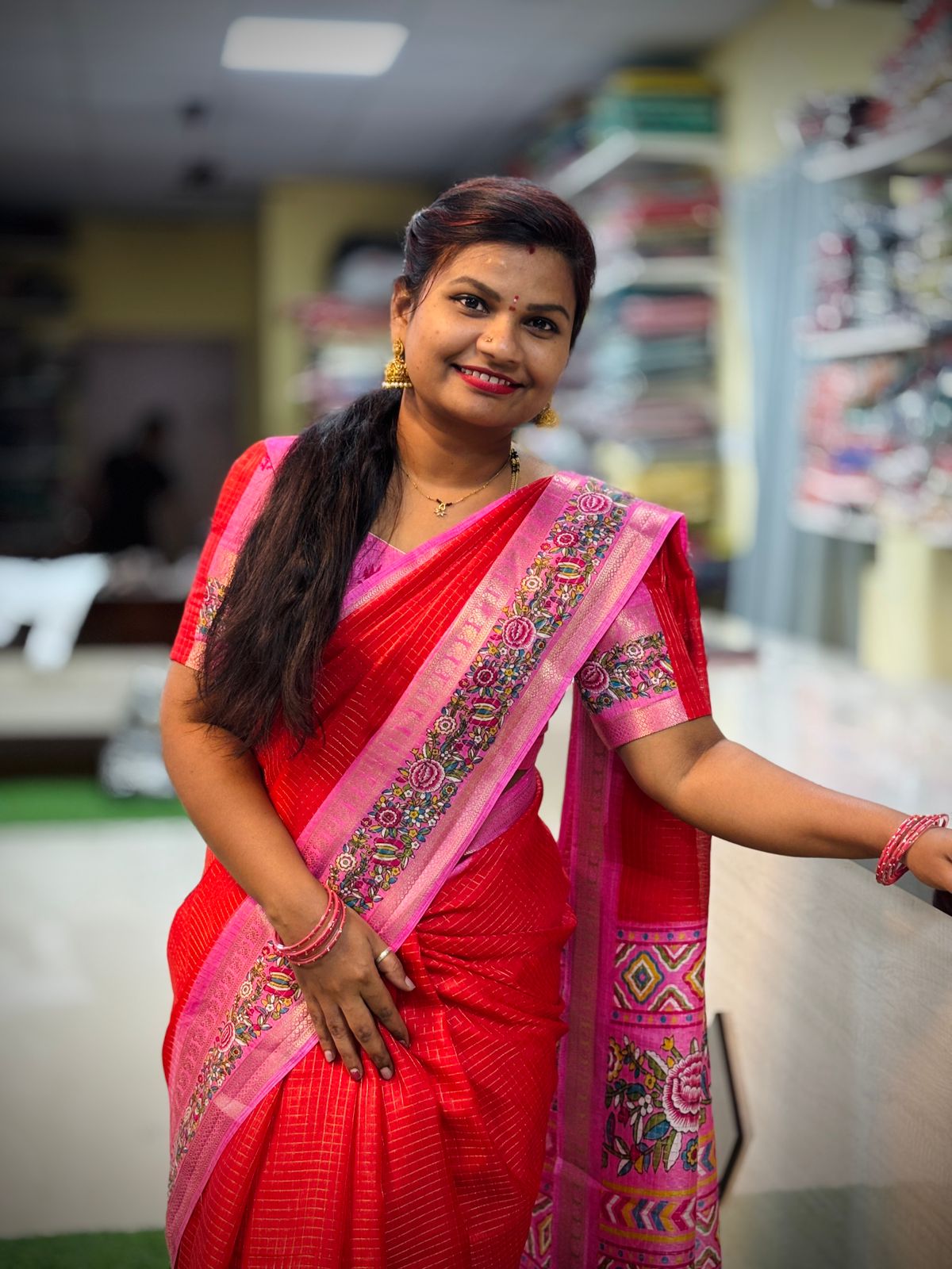 Red Kanchi Silk Saree