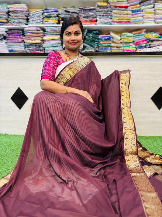 Semi Mysore crepe mango borders