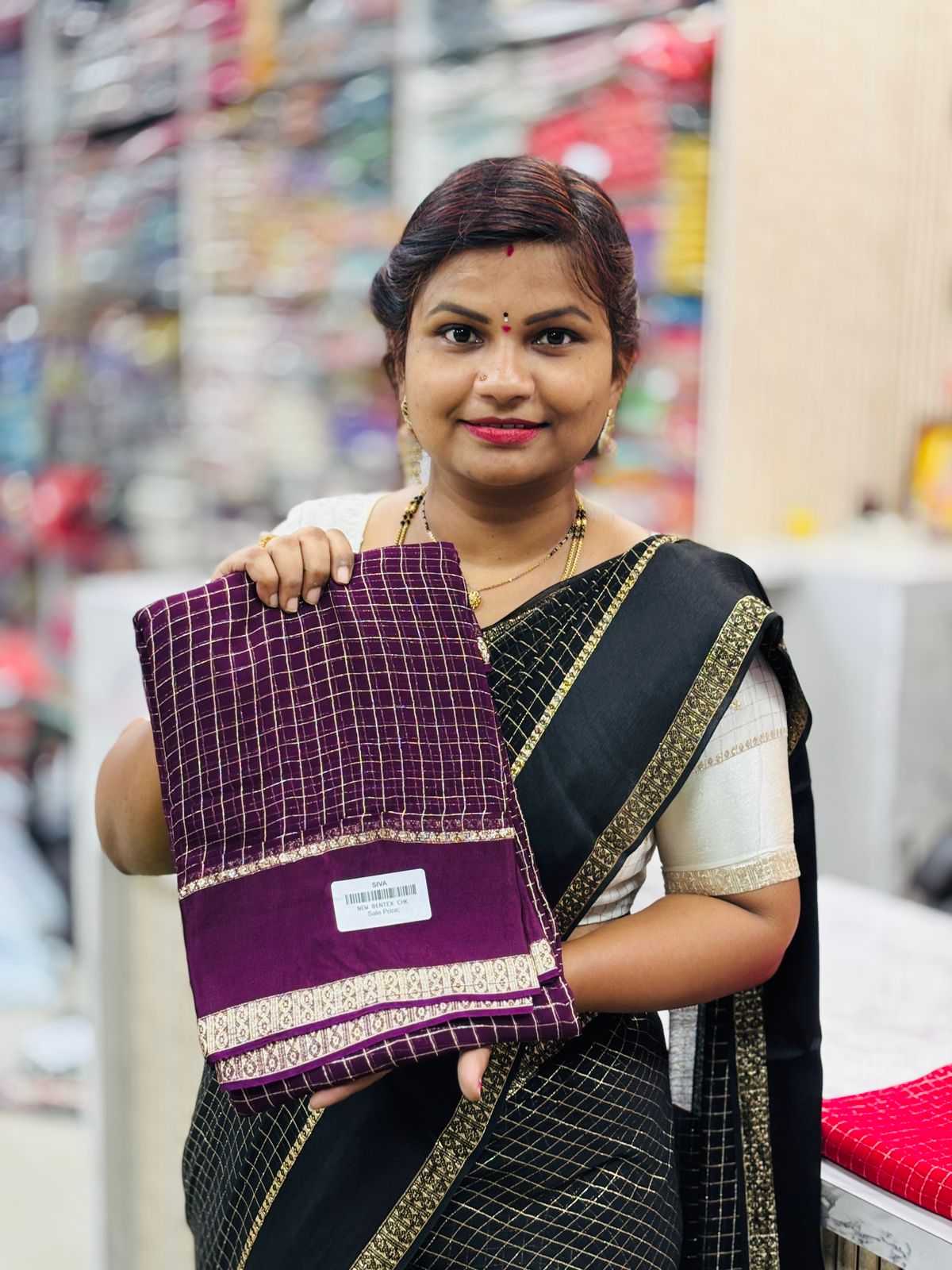 Premium viscous Georgette checks sarees