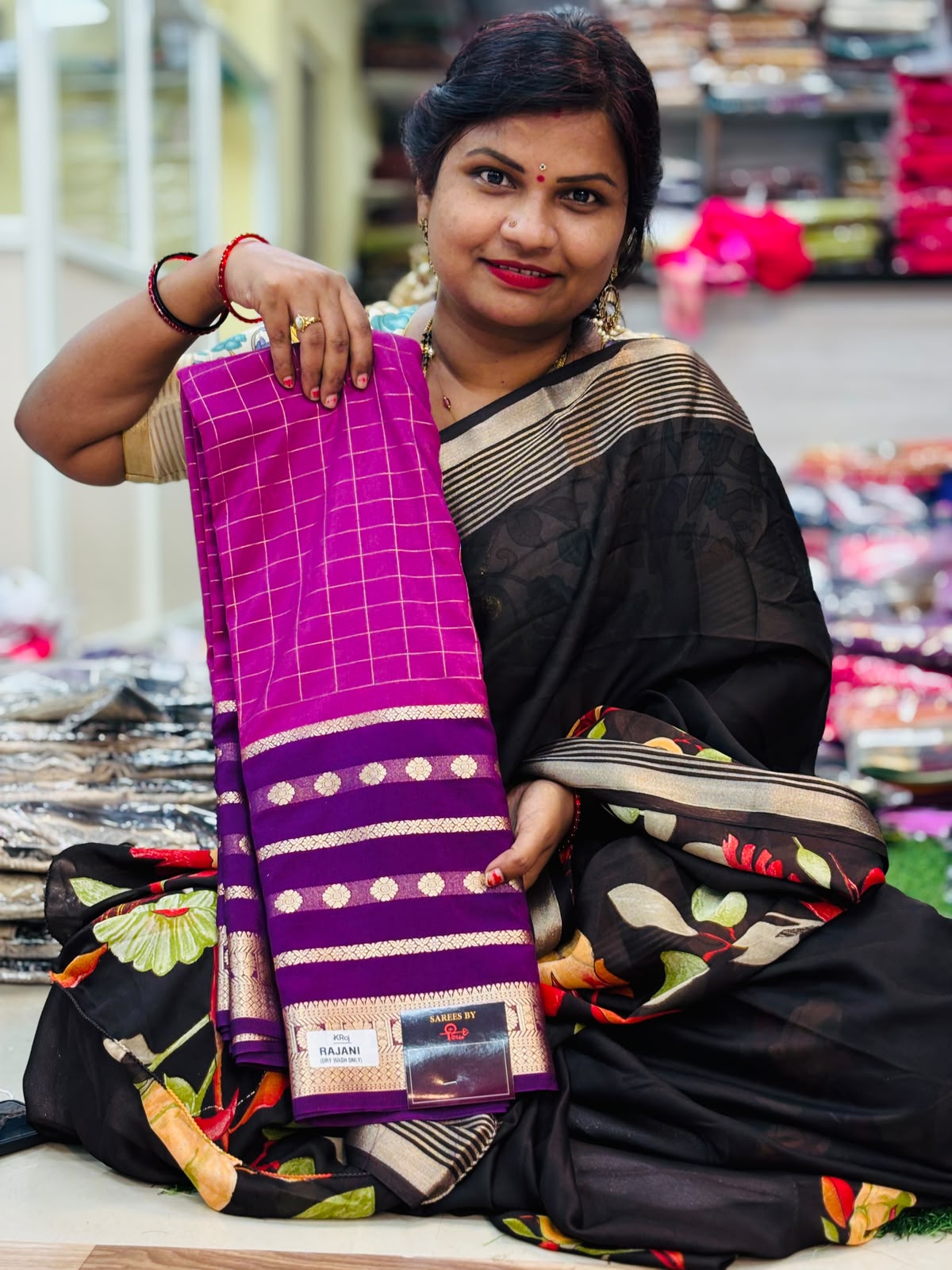 Semi Mysore crepe saree