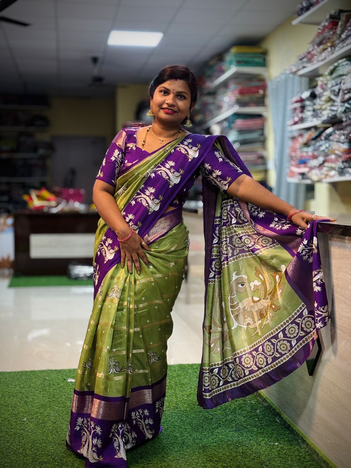 Uppada Green Apple Saree