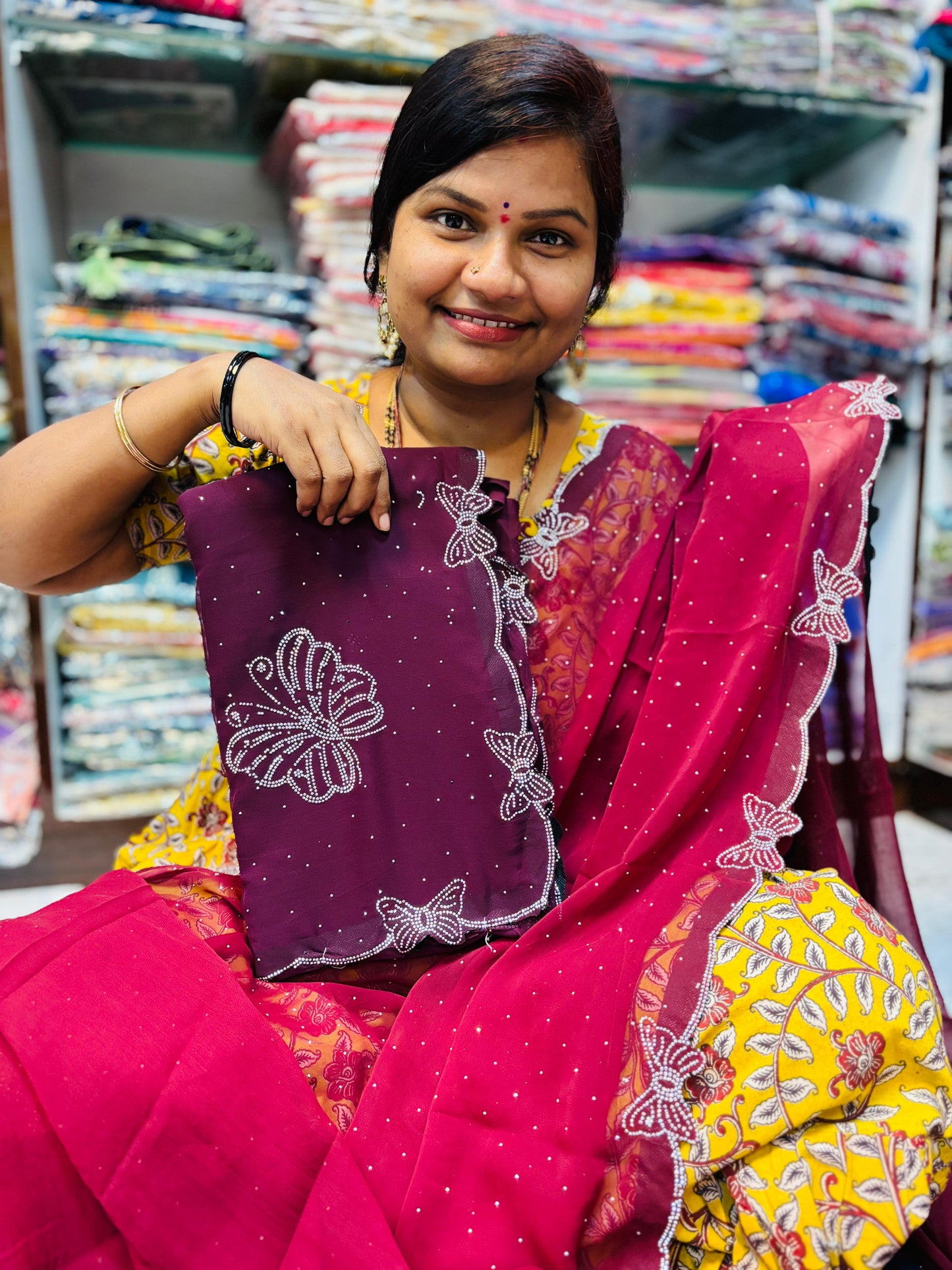 Butterfly space chiffons wine