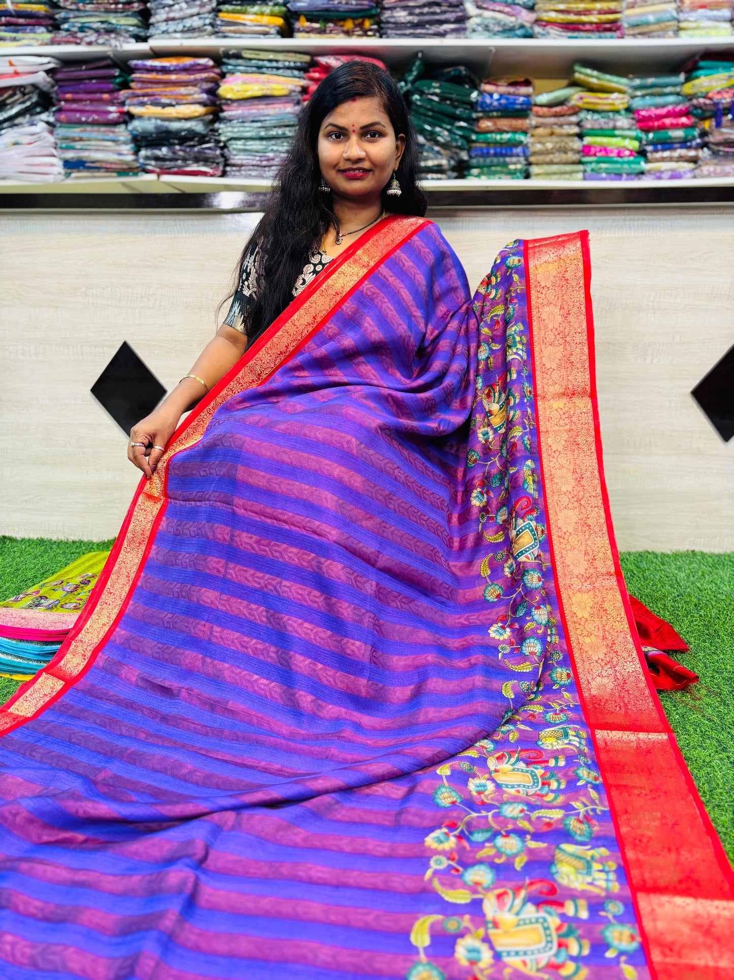 Rangkot Moonga Crepe Saree