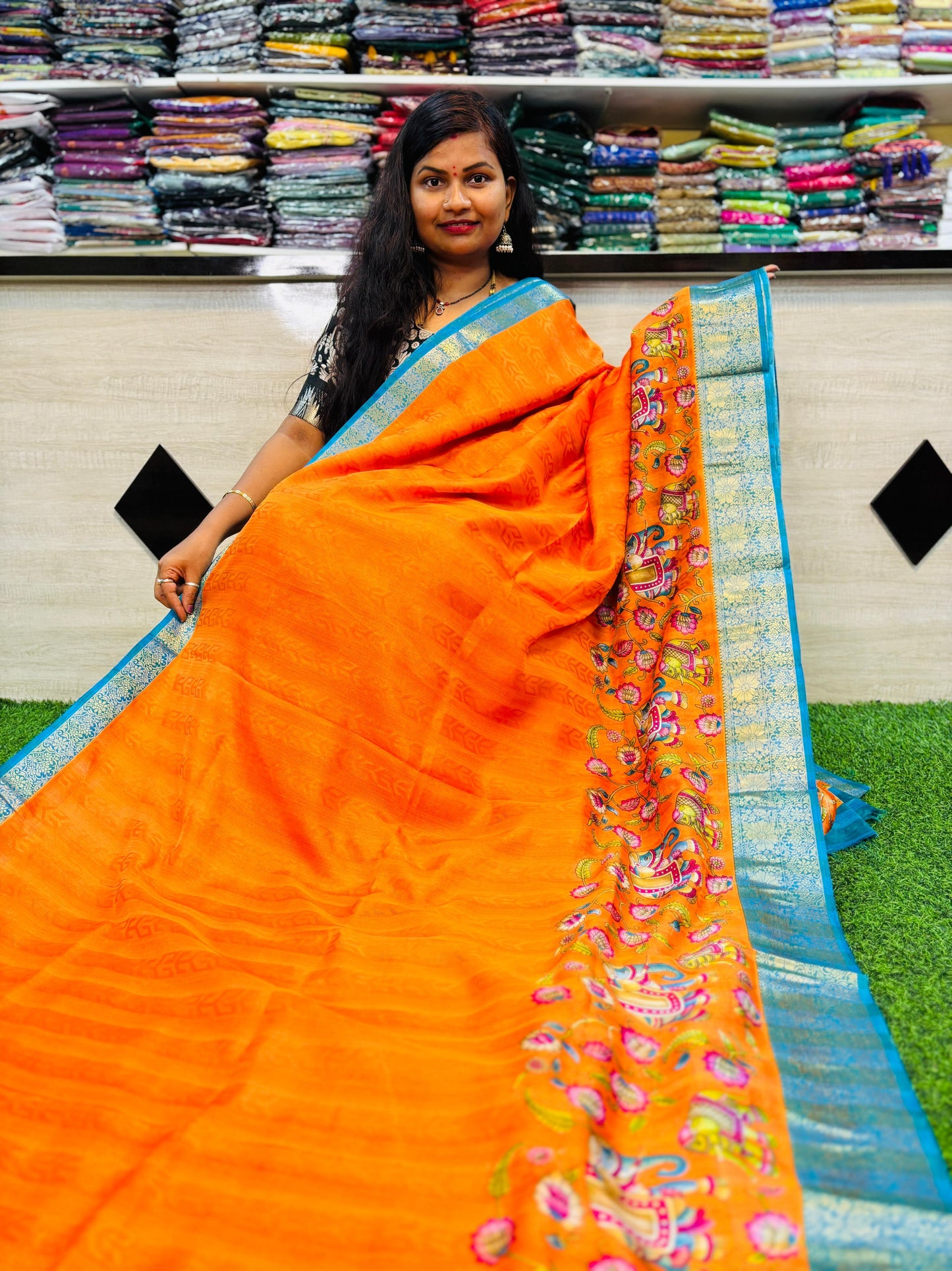 Rangkot Moonga Crepe Saree