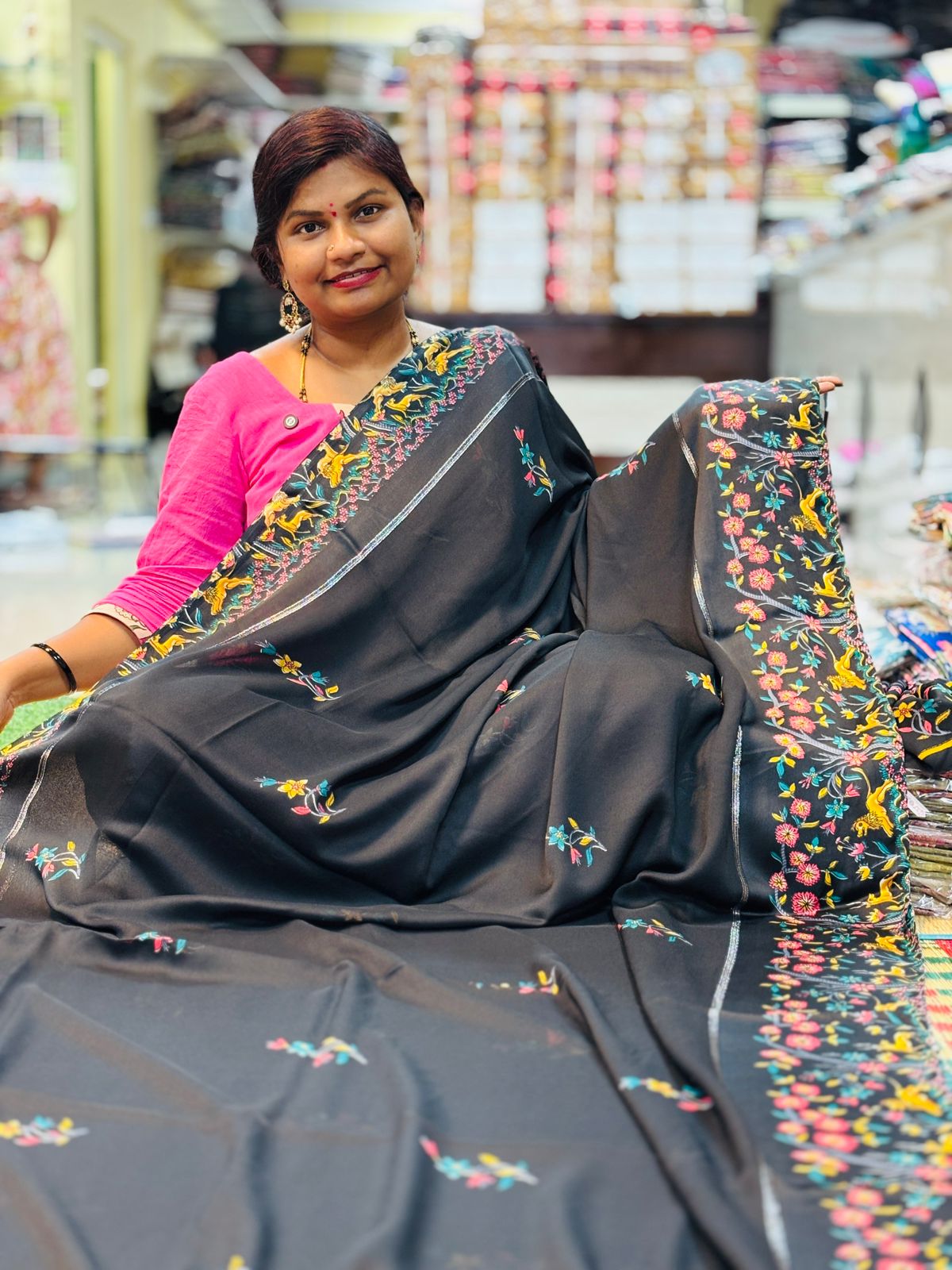Floral Chiffon Saree