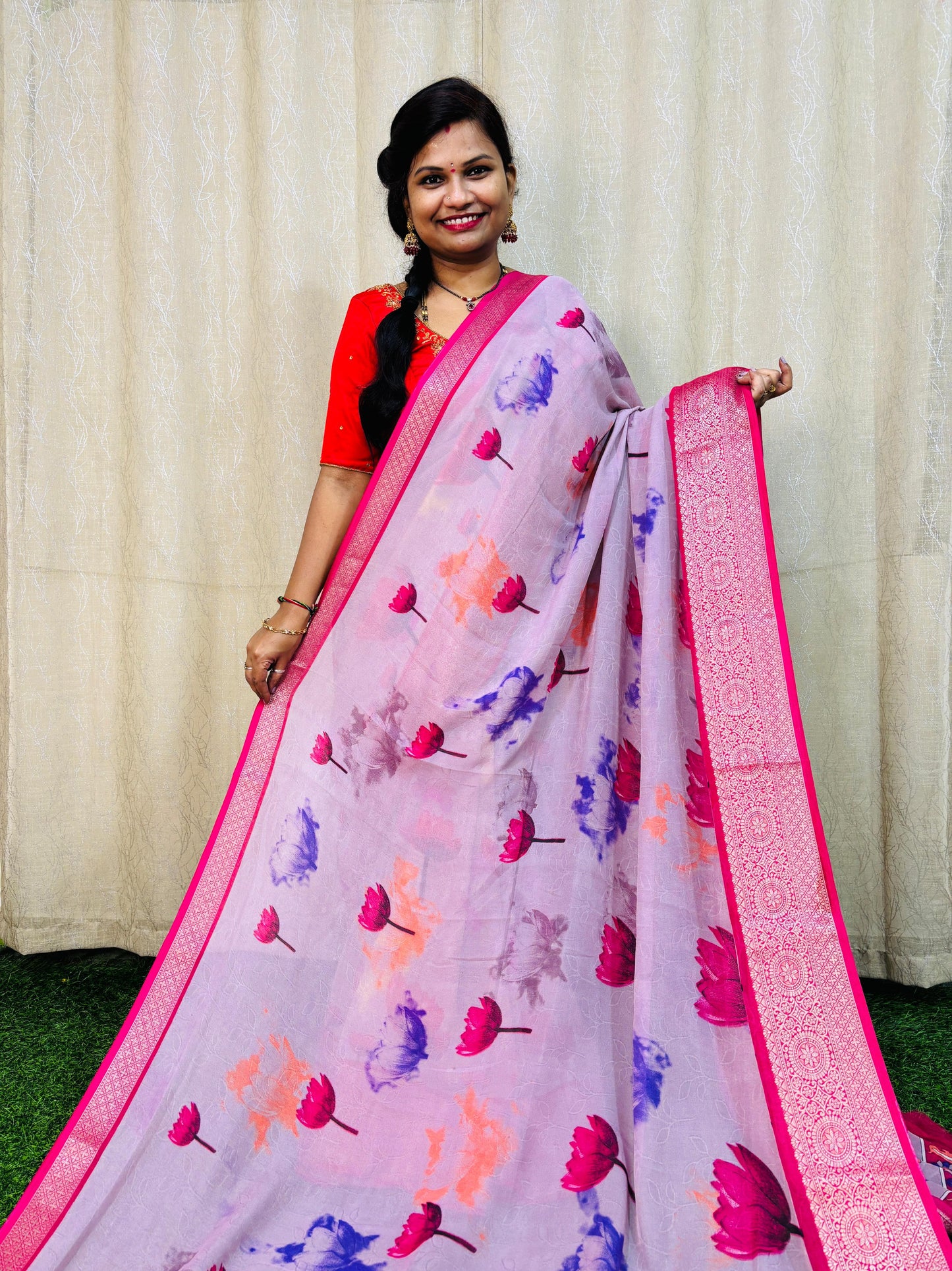 షిఫాన్ జార్జెట్స్ను కట్టి చాపండి