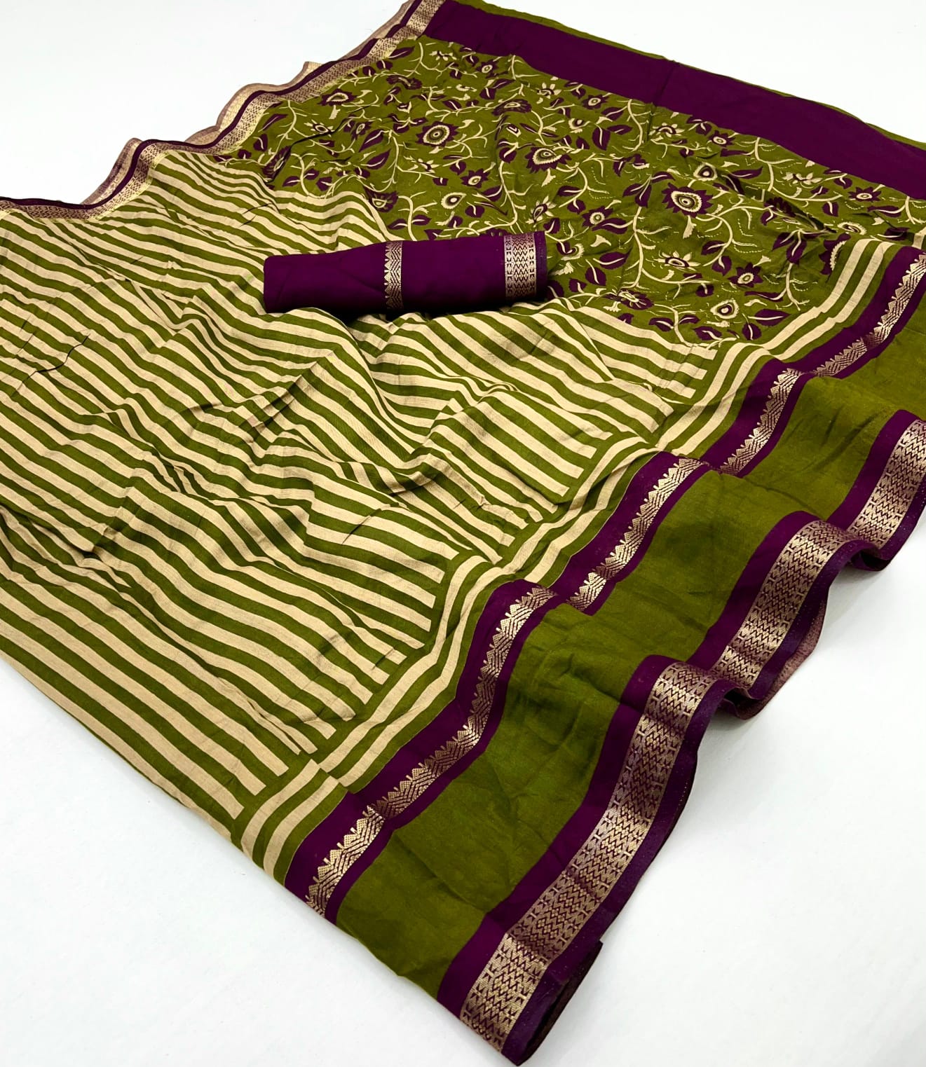 Designer Moonga sarees with scribes 
Gap borders
