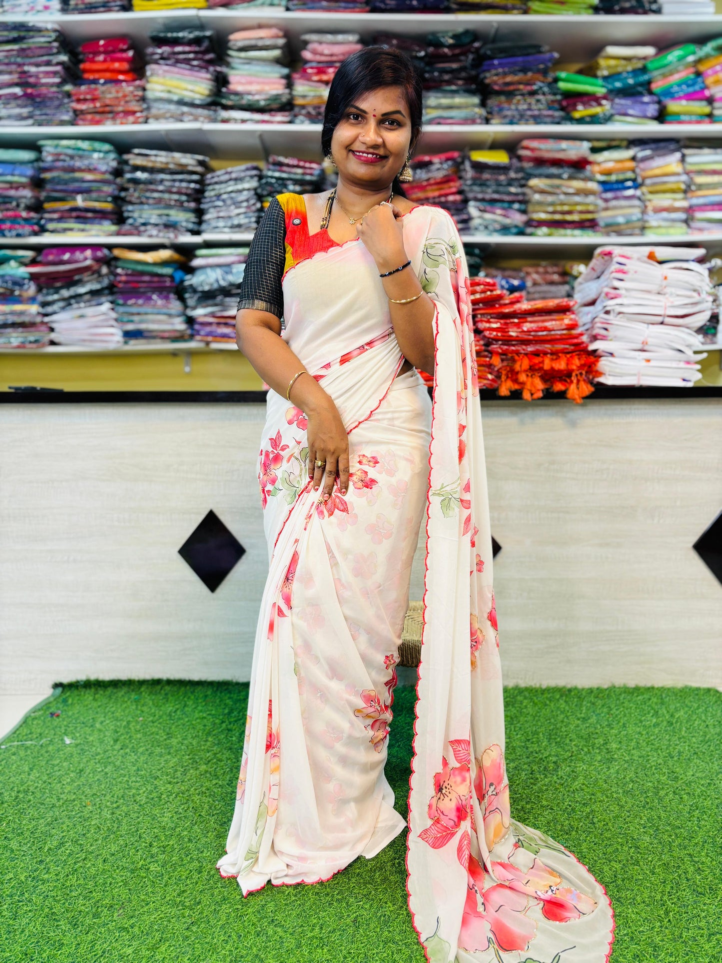 Premium georgette handwork