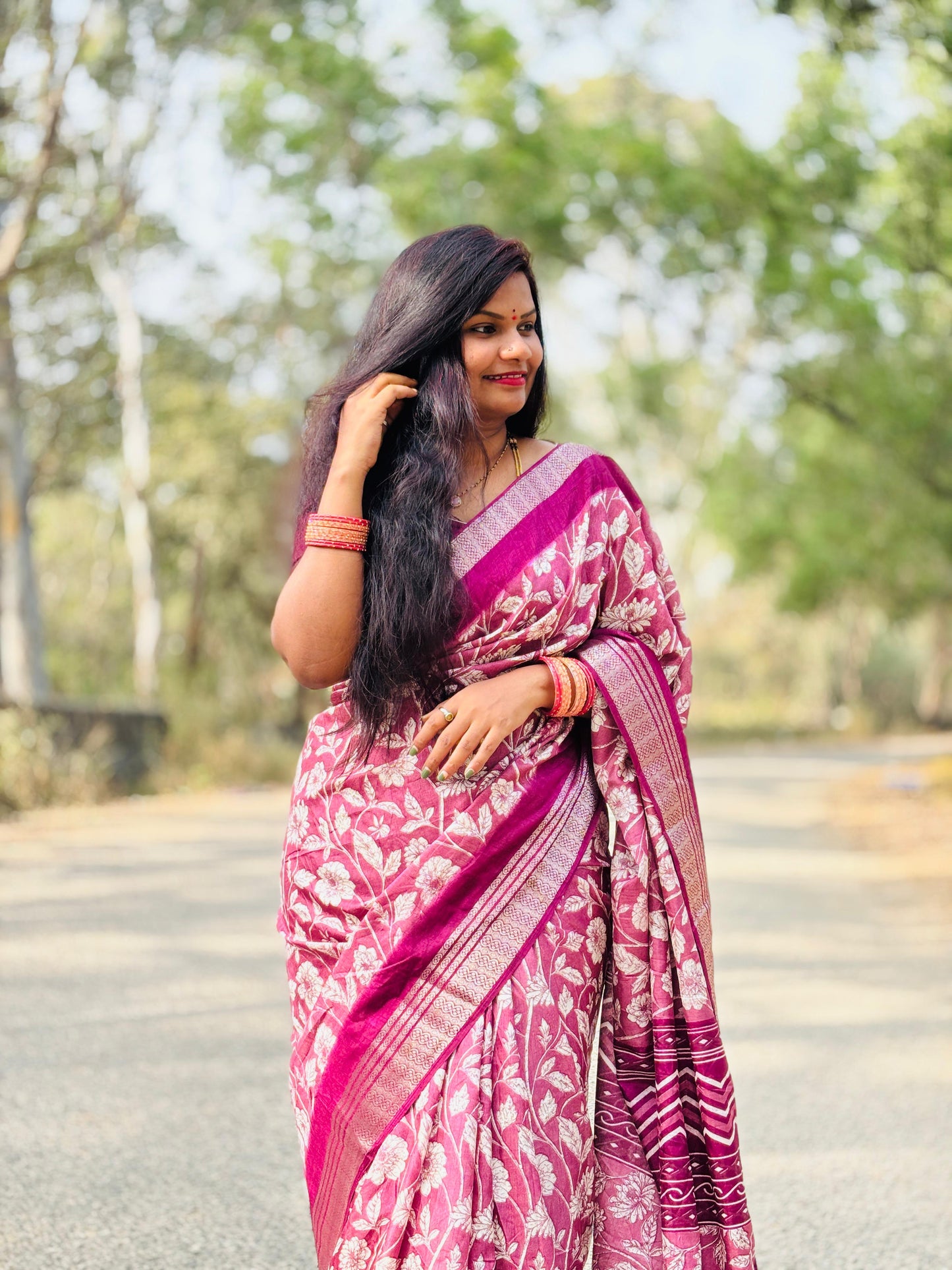 Floral Chiffon Saree