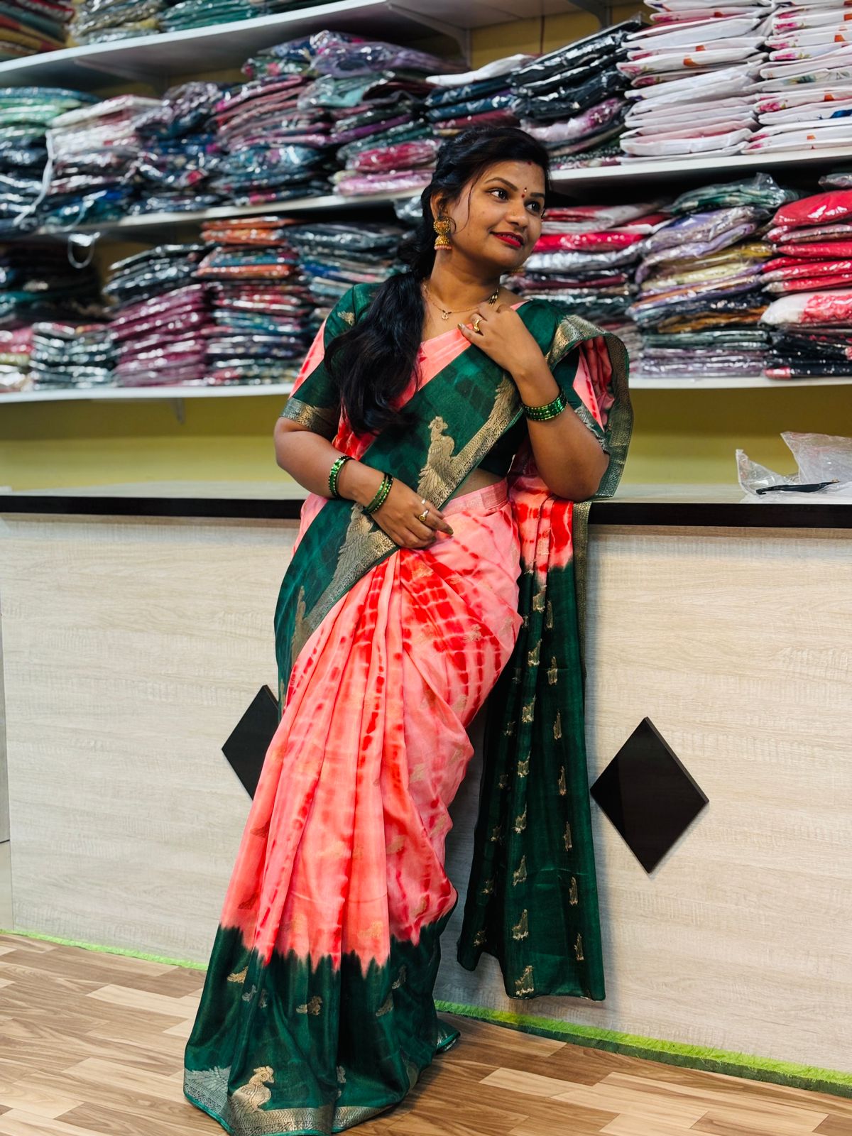 Tie and Die Mashroom Silk Sarees