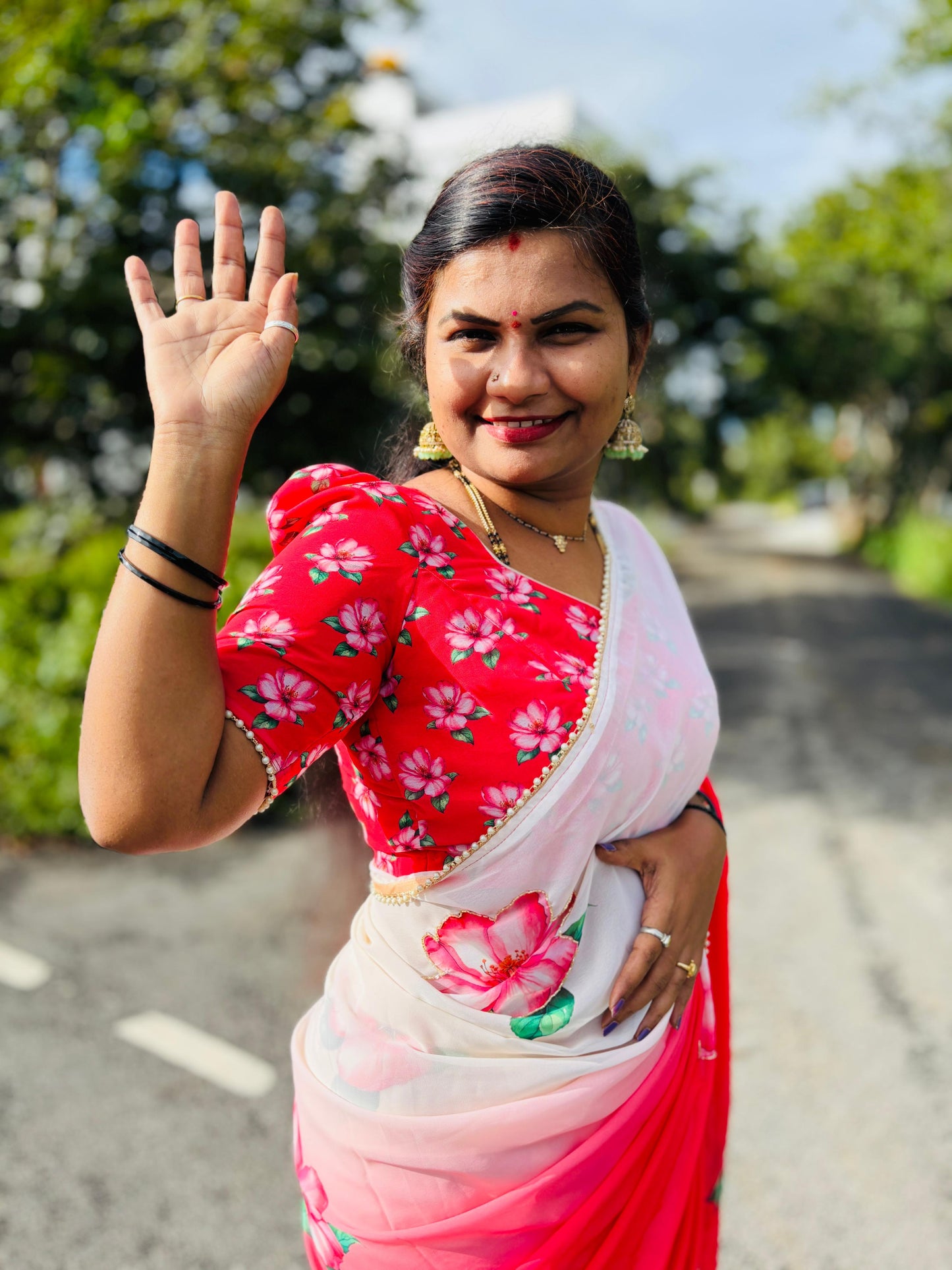 2D georgette with handwork