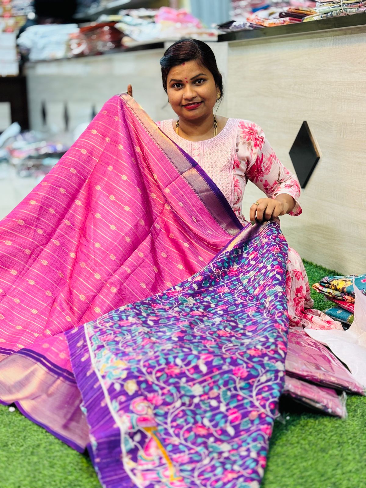 Baby pink Kanchi silk