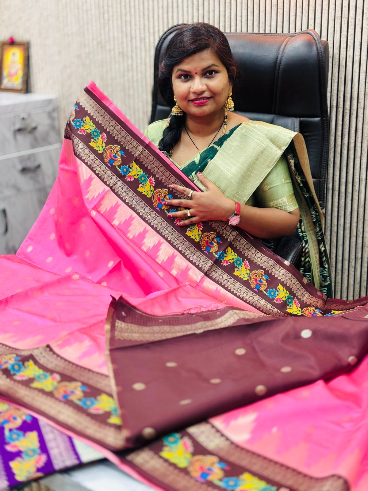 Semi Gadwal with Thanjore Stickering