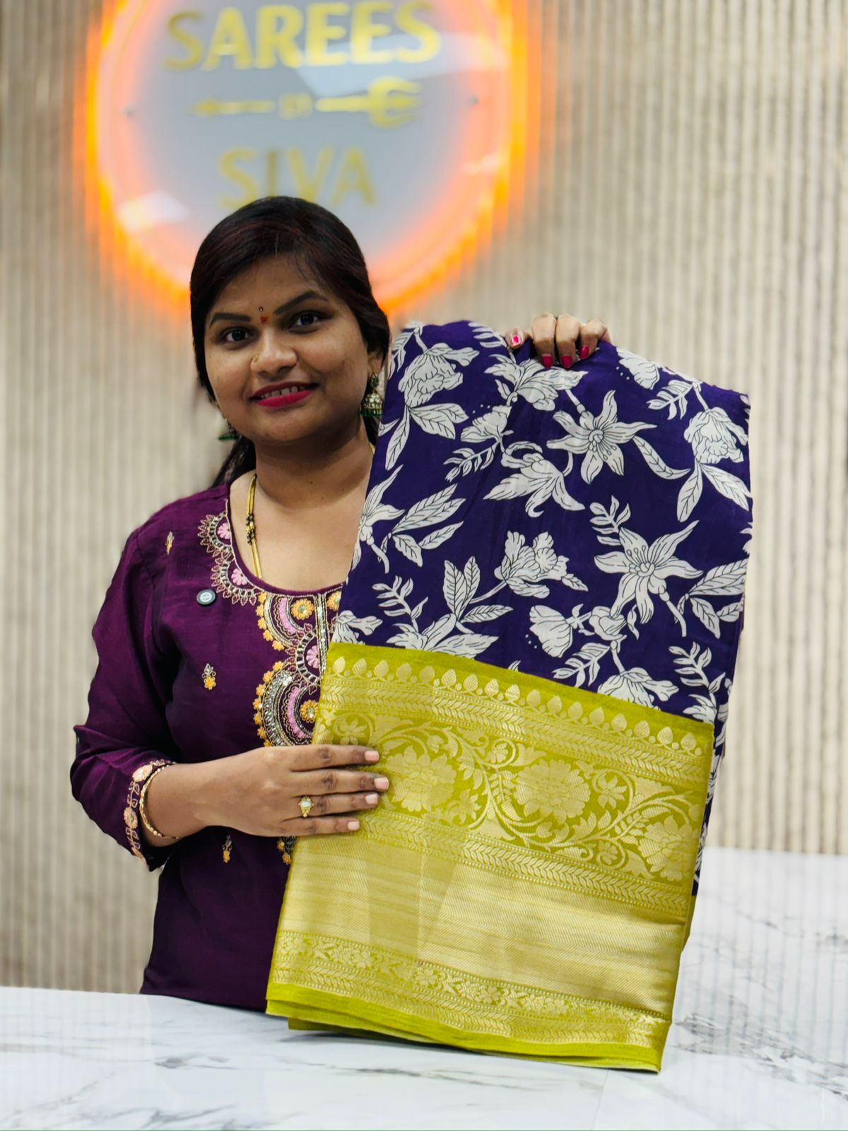 Premium Floral Kanchi Silk Saree