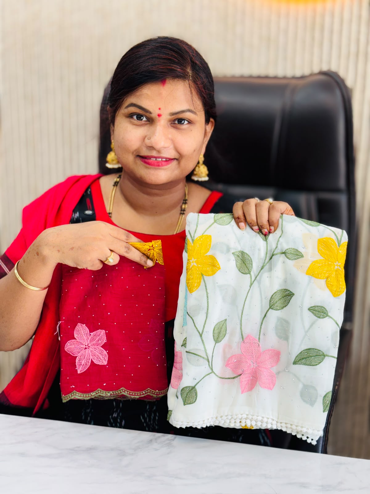 Space Georgette Embroidery Saree