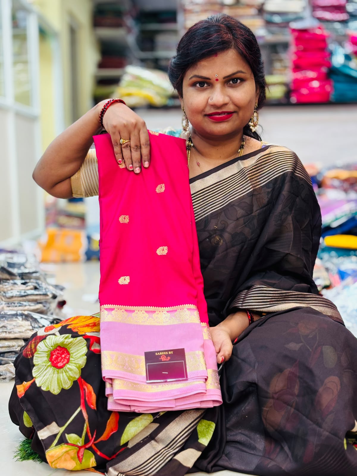 Semi Mysore crepe saree
