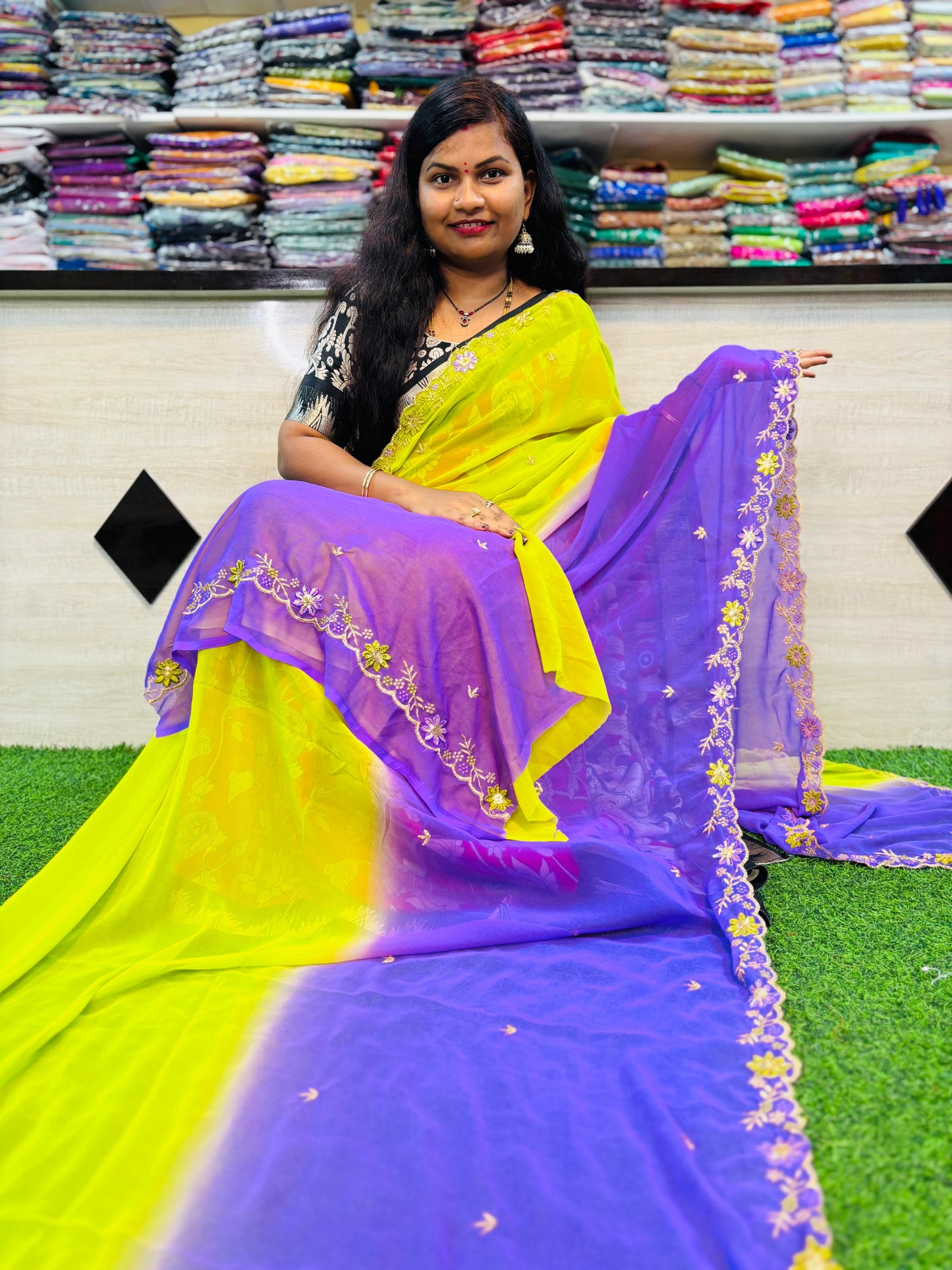 2D Georgette Cutwork