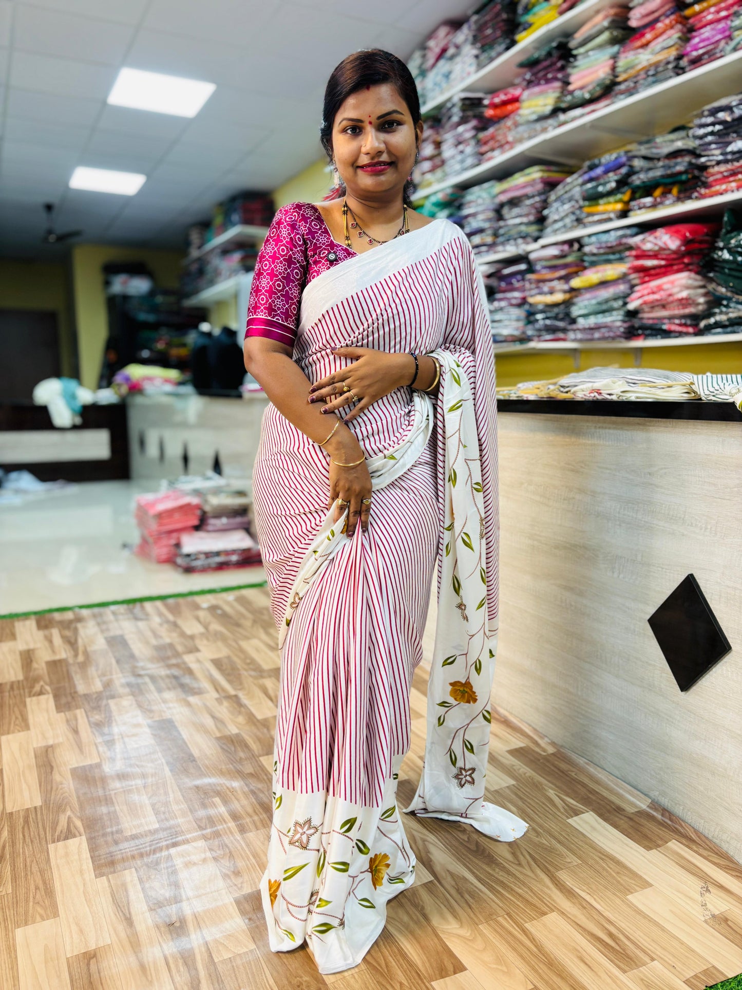 Red Tending Azrak Design with floweral borders