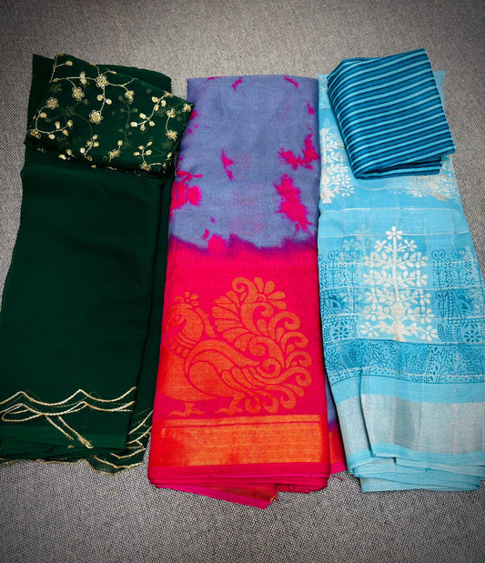 పెట్టుబడి చీరలు
1+1+1 Buy 2 get 1 free