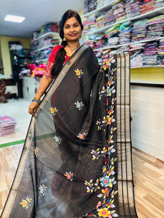 Vintage Mangalagiri Pattu with floweral detailings