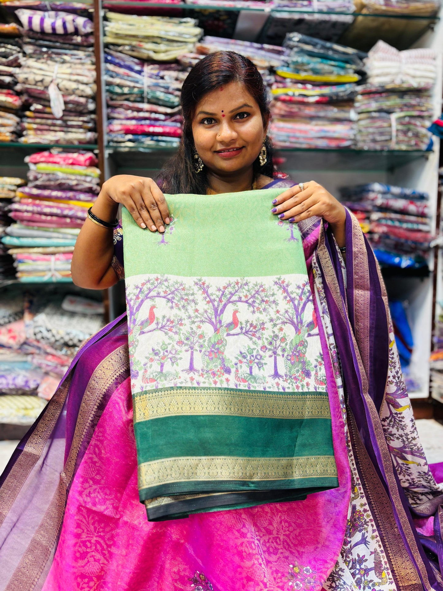 Kanjivaram Silk in Dola Crepe