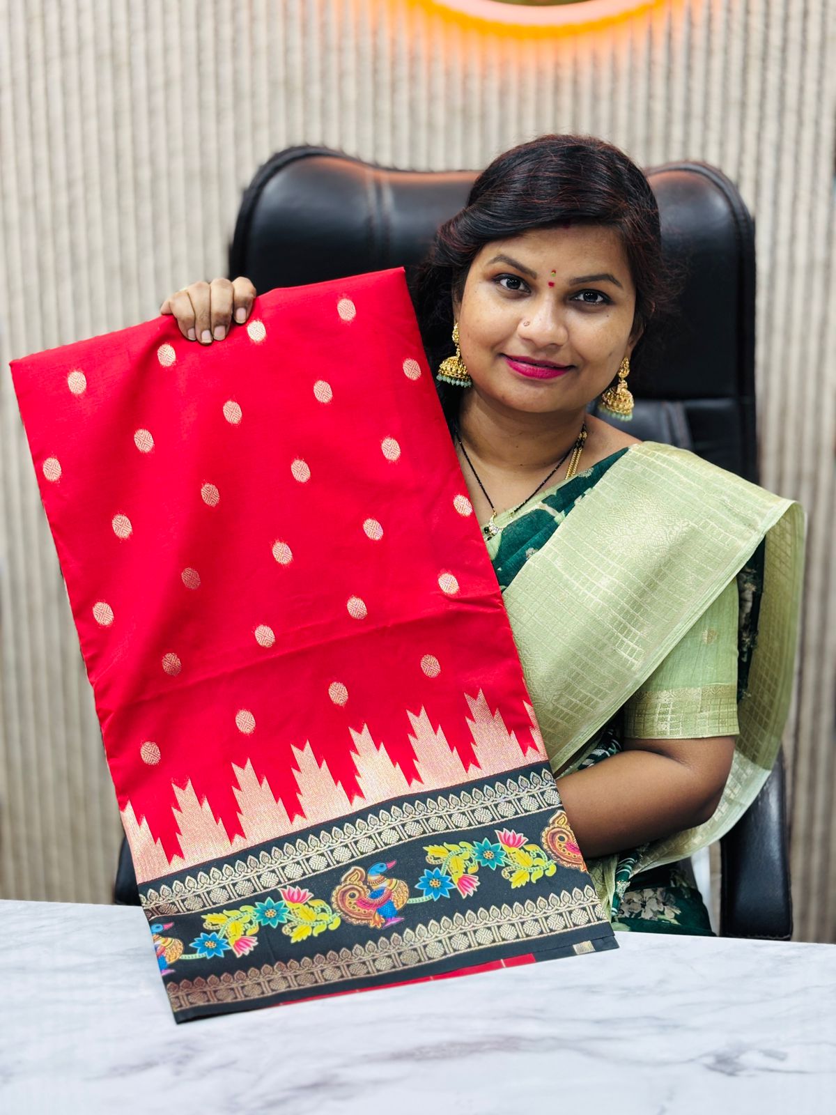 Semi Gadwal with Thanjore Stickering