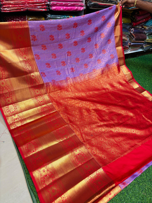 Lavender with red Kanchi sarees 20