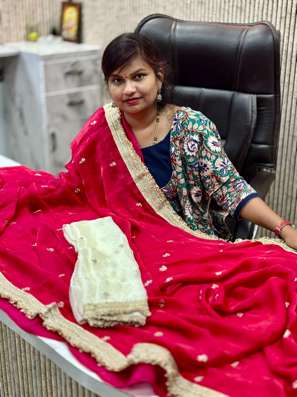 Space Silk Lace Border Saree