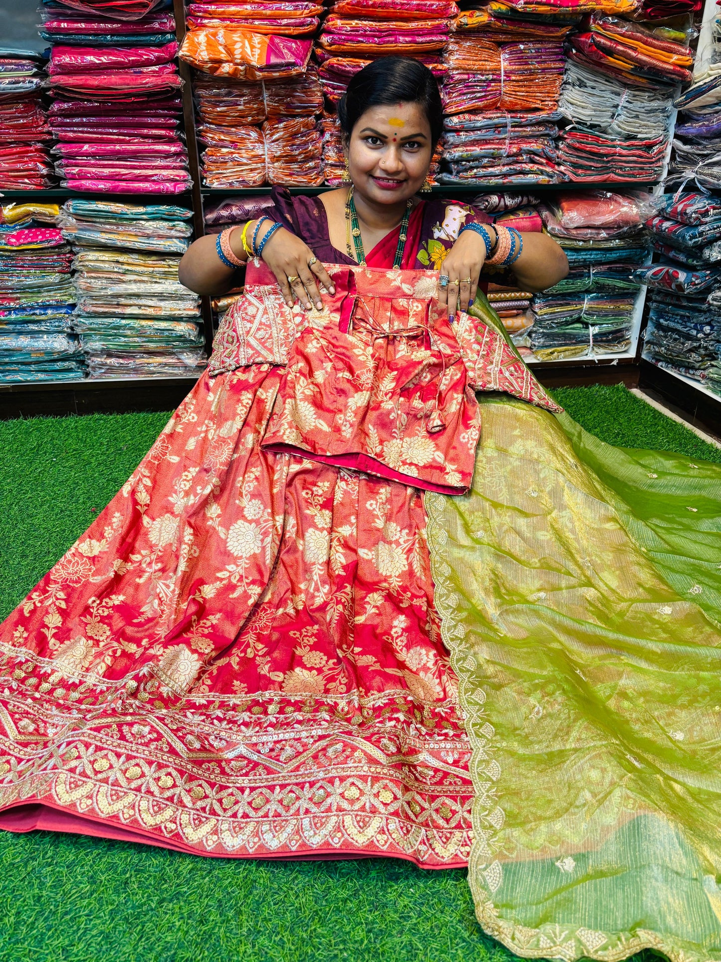 Banarasi lehangas with cutwork Duppata