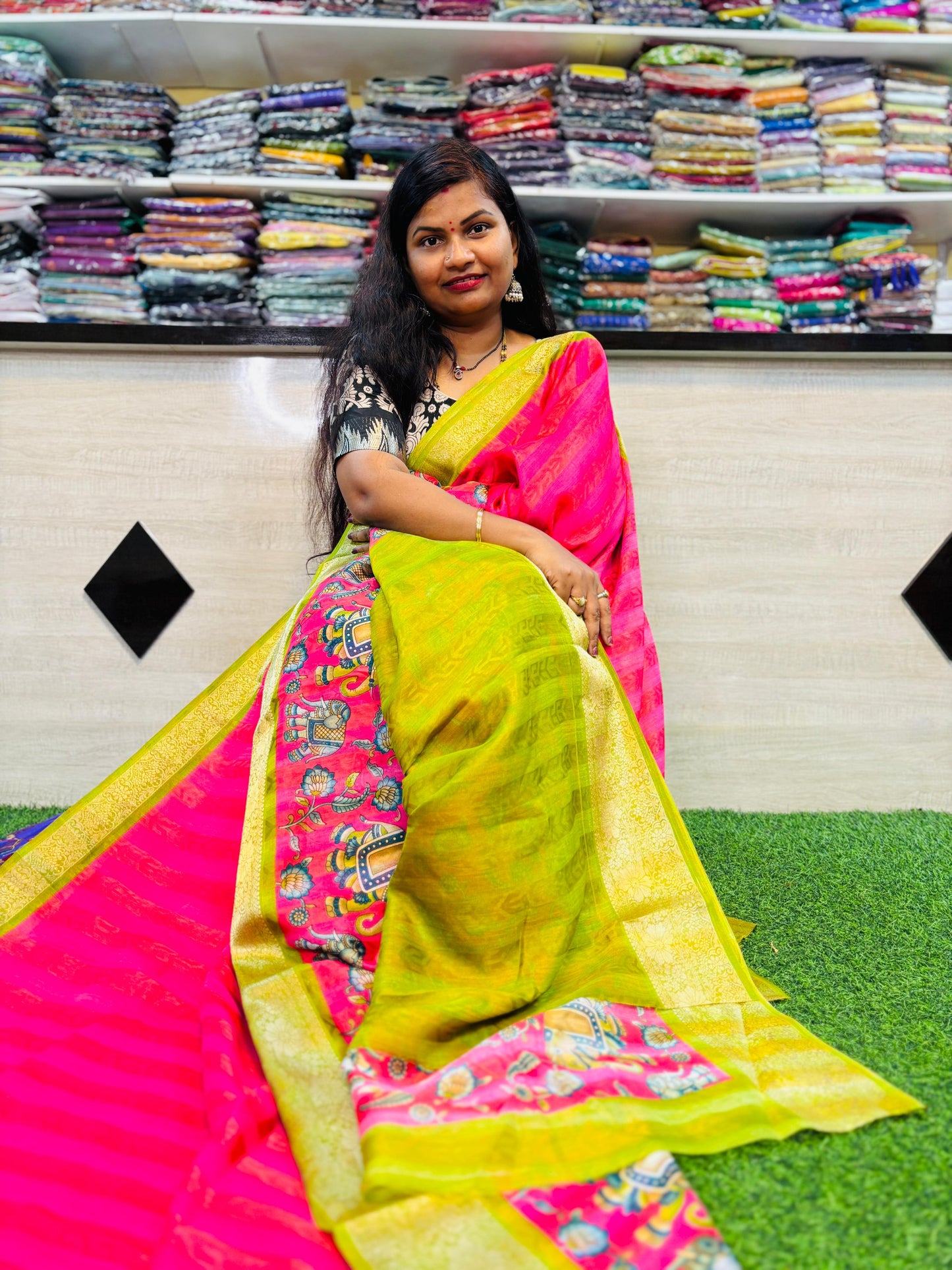 Rangkot Moonga Crepe Saree