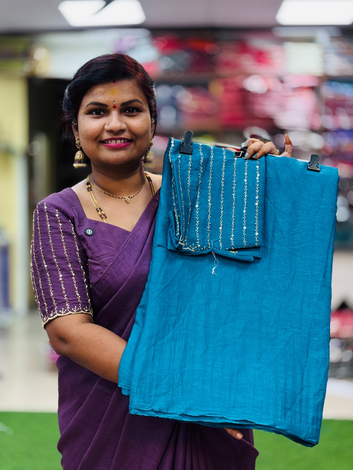 Plain Space Designer Sarees