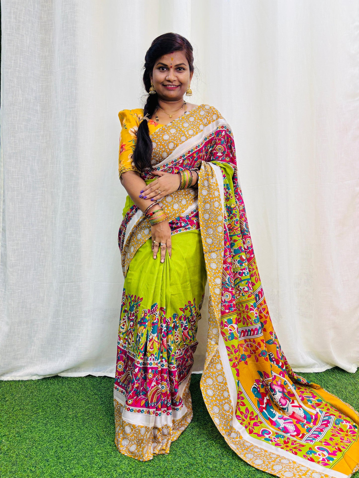 Madhubani Kalamkari Saree