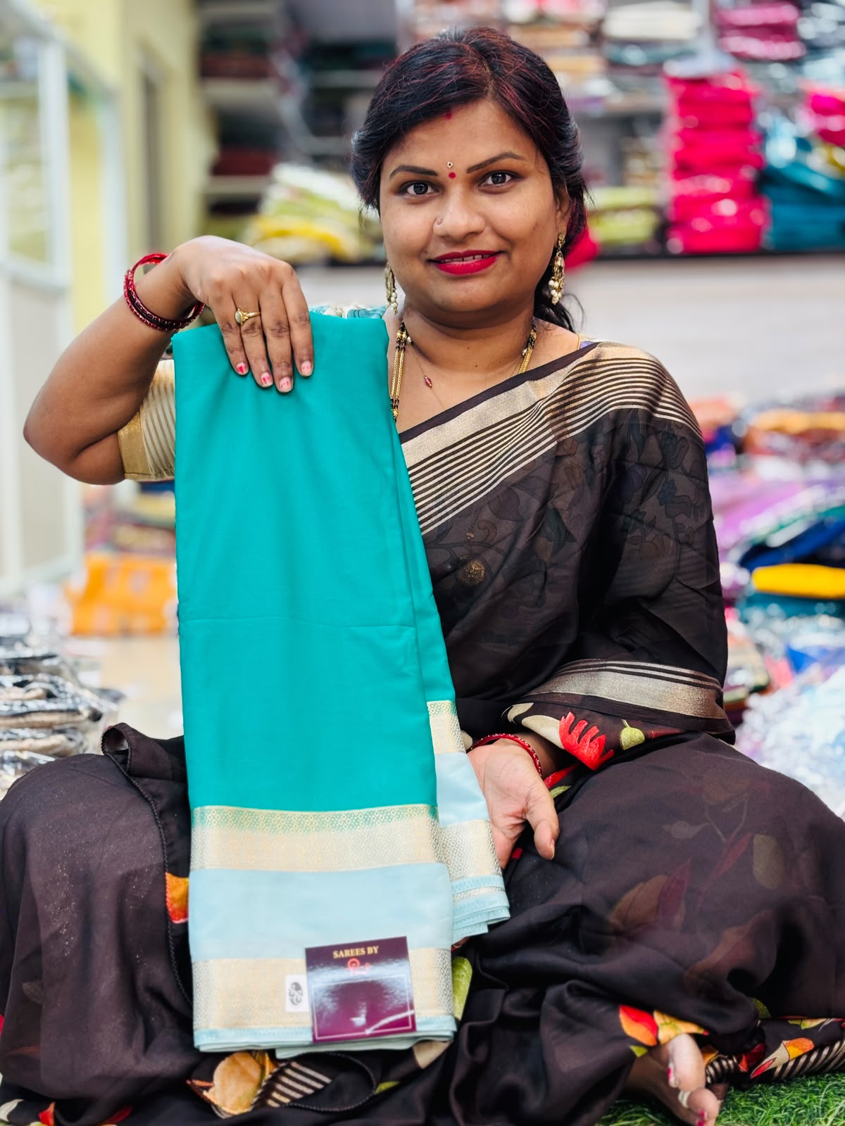 Semi Mysore crepe saree