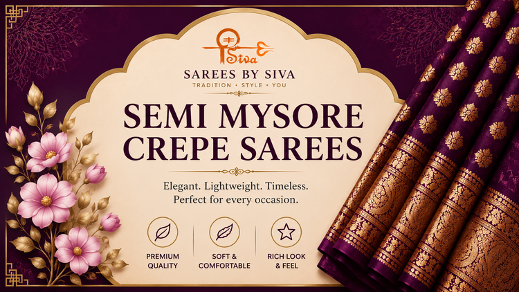 Semi Mysore Crepe Sarees