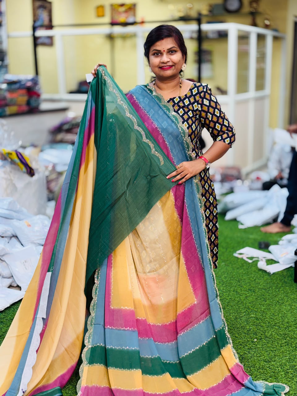 Designer Rainbow sarees