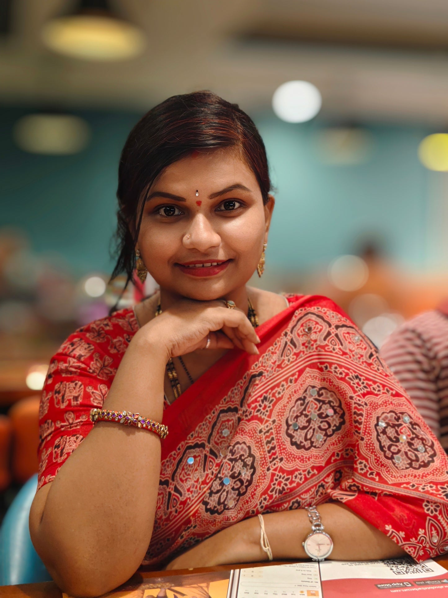 Azrak Elephants Sarees Red